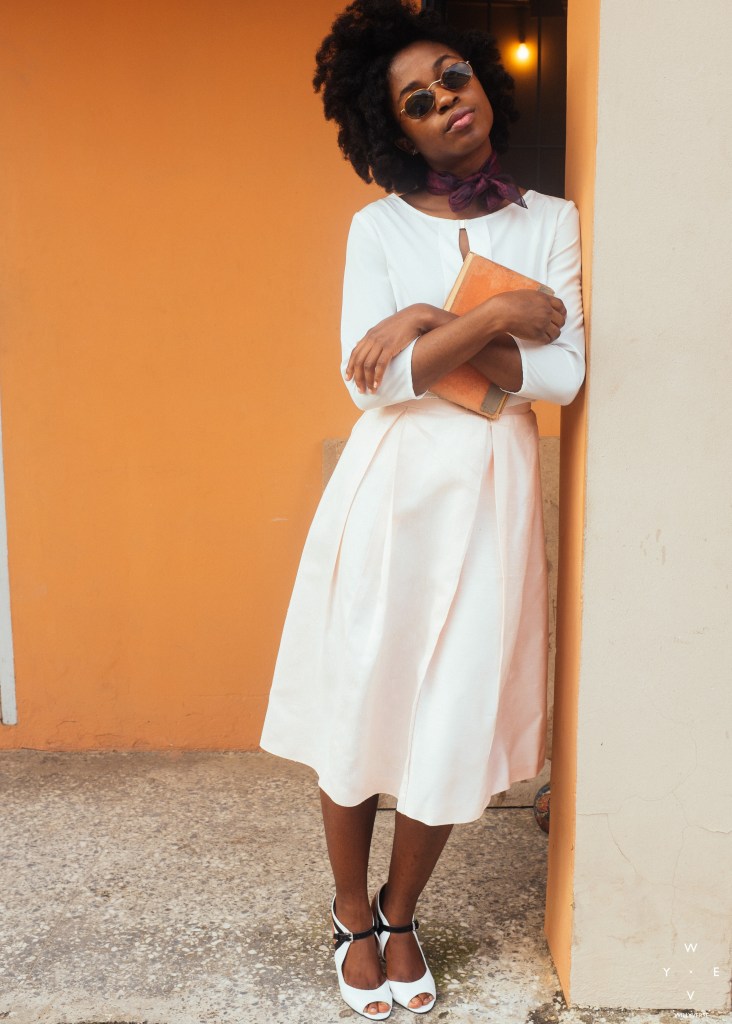 Begin styling a midi skirt