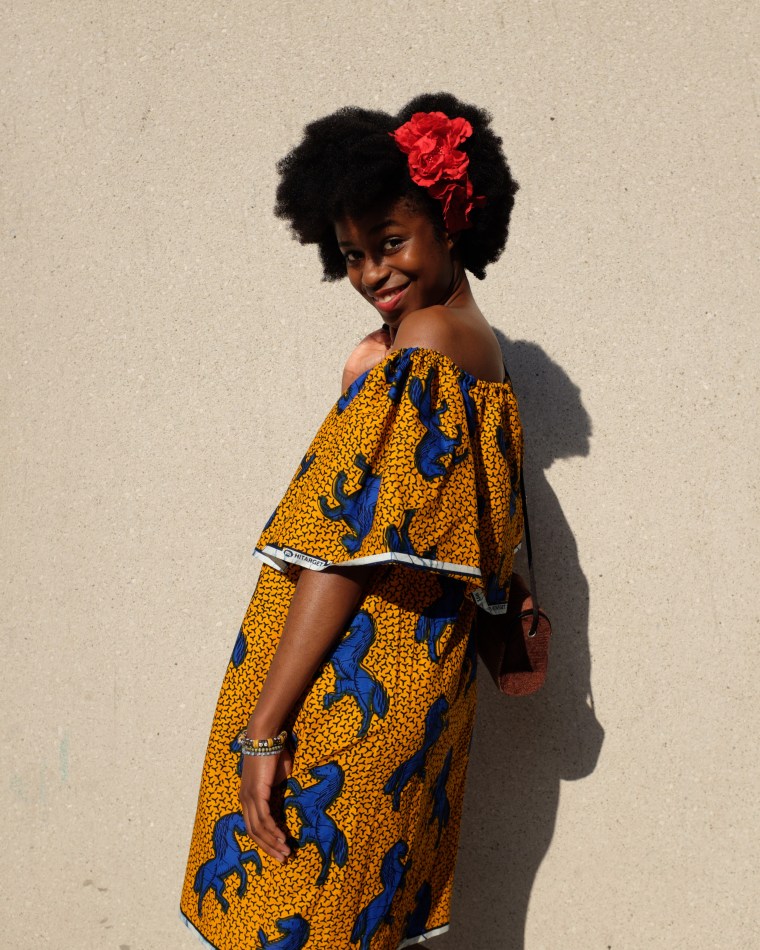 ankara off shoulder dress