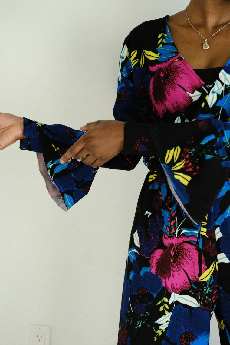 Floral jumpsuit sleeve